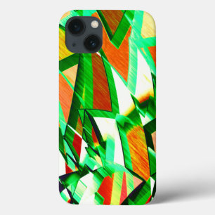 Skinned green bands simulating movement or drizzle iPhone 13 case