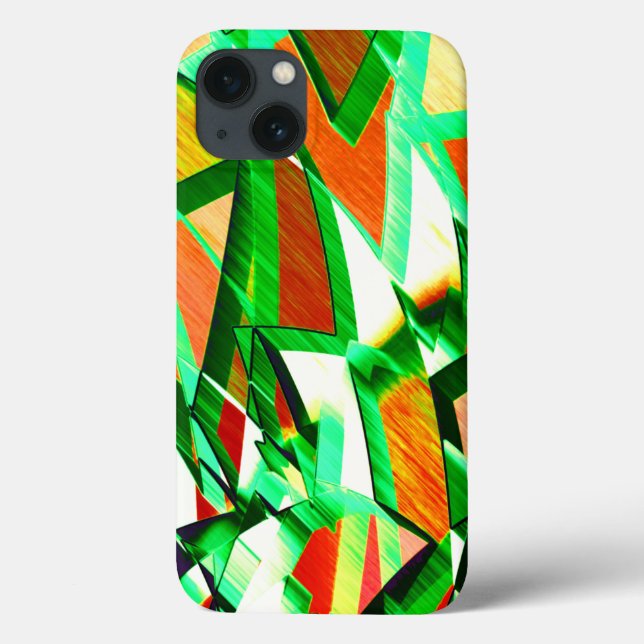 Skinned green bands simulating movement or drizzle Case-Mate iPhone case (Back)