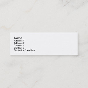Skinny, 7.6cm x 2.5cm, mini business card