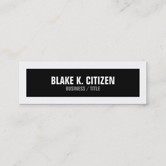 Skinny Black and White Big Border business card (Front)