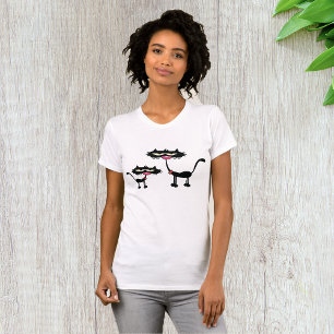 Skinny Black Cats Womens T-Shirt