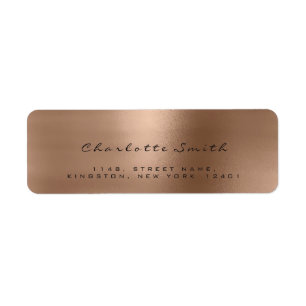 Skinny Blush Bronze Rose Lux Return Address Labels