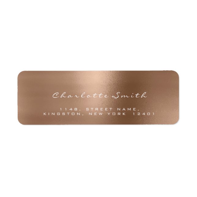 Skinny Blush Coffe Rose Lux Adresse de retour Étiq (Devant)