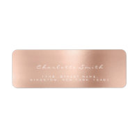Skinny Blush Pink Rose White Return Address Labels