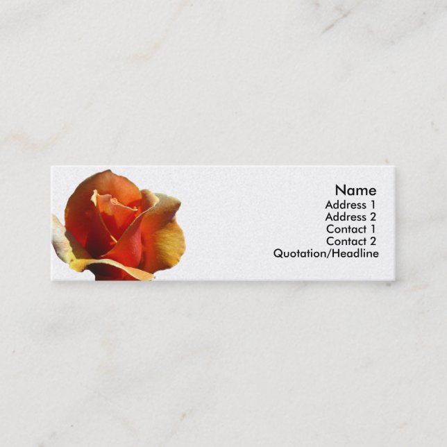Skinny Card - Orange Rose (Front)