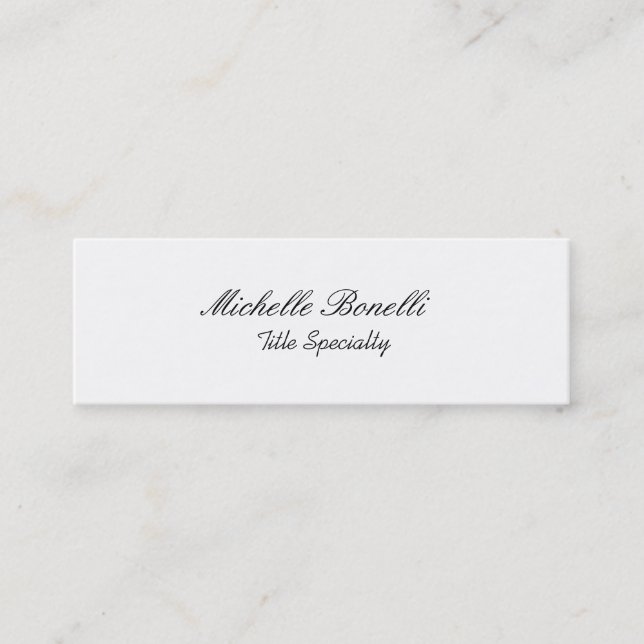 Skinny Classy Stylish Script Business Card (Front)