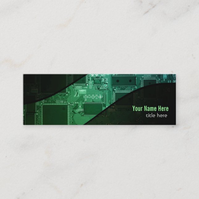 Skinny Computer Chip Business Cards (Front)