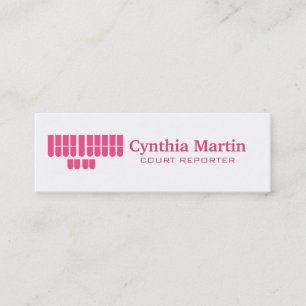 Skinny custom court reporter business cards