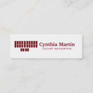 Skinny custom court reporter business cards