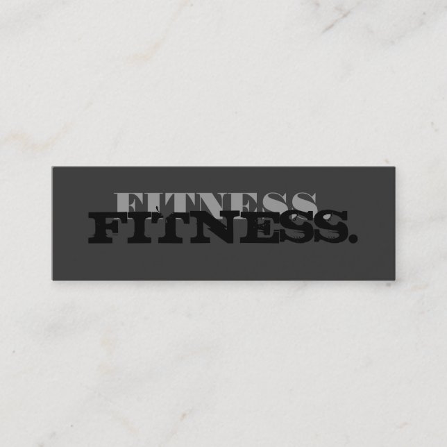Skinny Cute Plain Grey Fitness Business Card (Front)