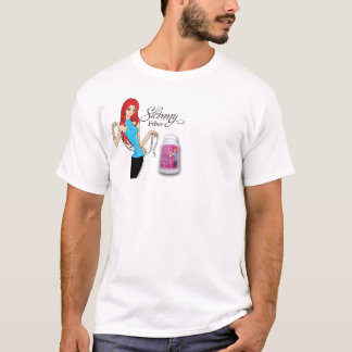 Skinny Fibre Chest Print with Lady White T-Shirt