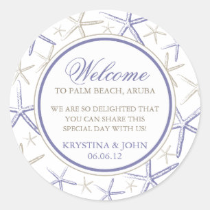 Skinny Finger Starfish Wedding Welcome Classic Round Sticker