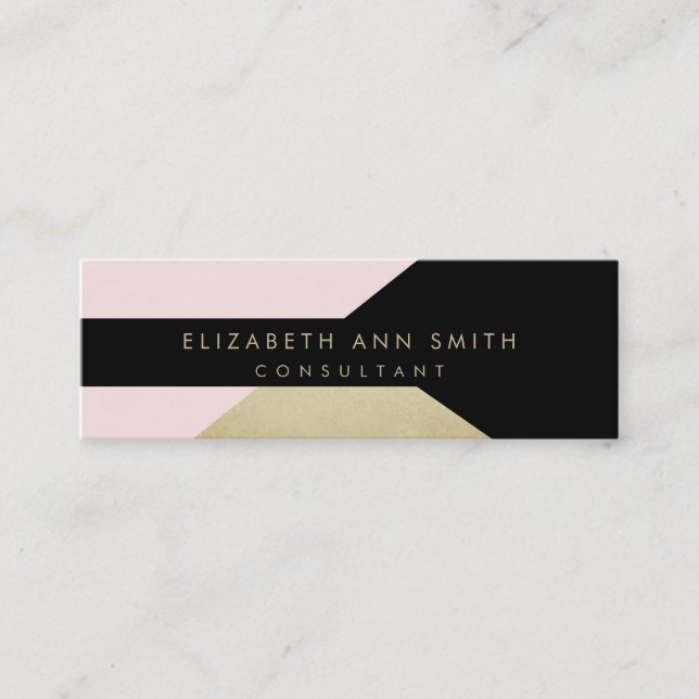 Skinny Gold Effect Chic Business Card (Front)