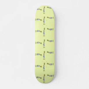 Skinny green zombie skateboard