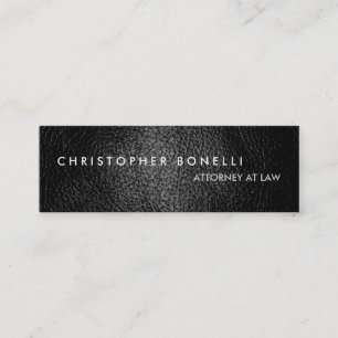 Skinny Grey Leather Effect Plain Business Card
