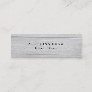Skinny Grey Wood Classical Professional Creative Mini Business Card