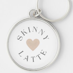 Skinny Latte Neutral Heart, Coffee Lover Gift Idea Keychain