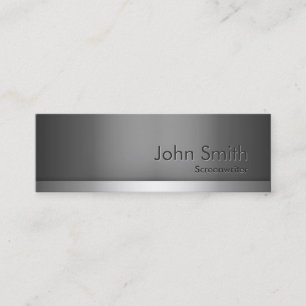 Skinny Metal Screenwriter Business Card