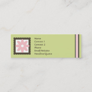 Skinny Mini Daisy Stripes Calling / Mommy Card