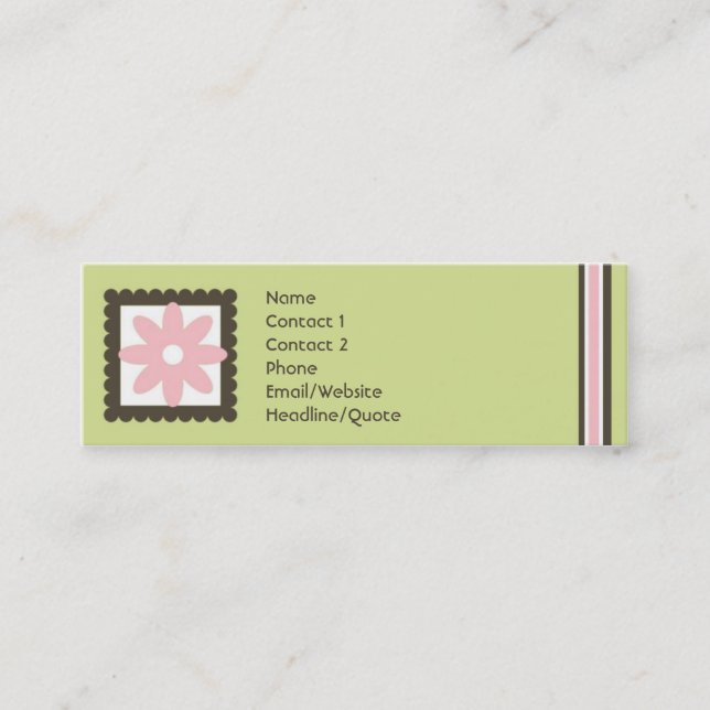 Skinny Mini Daisy Stripes Calling / Mommy Card (Front)