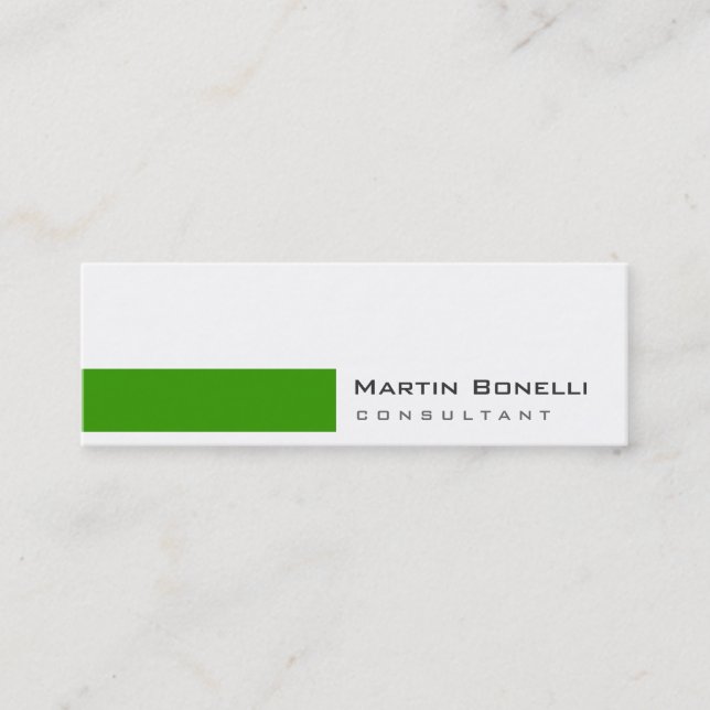 Skinny Moderne Blanc Vert Simple Carte de visite (Devant)