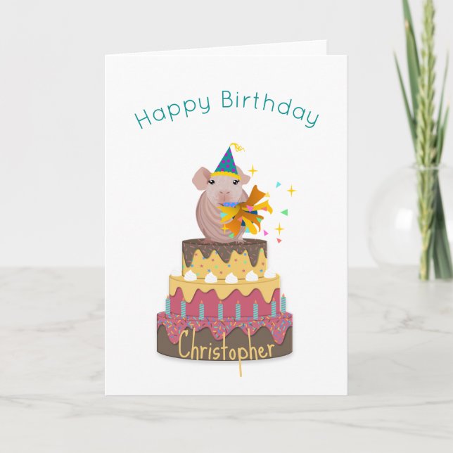 Skinny Pig Birthday Card (Front)