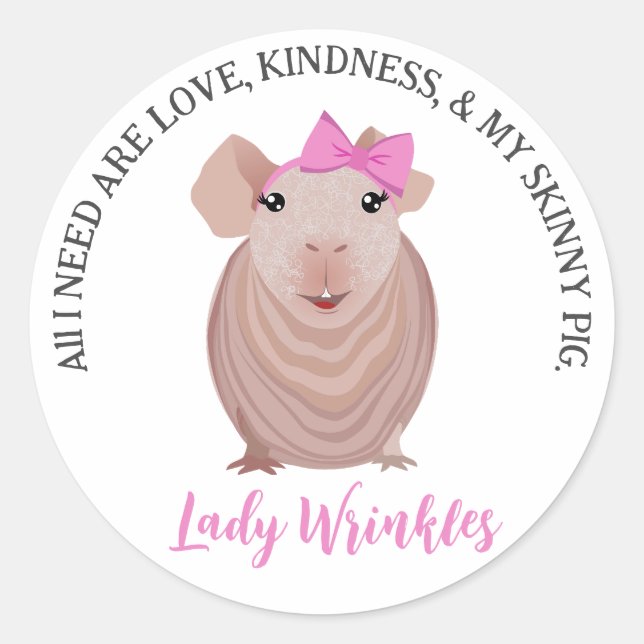 Skinny Pig Customizable Sticker (Front)