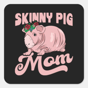 Skinny Pig Mom Square Sticker
