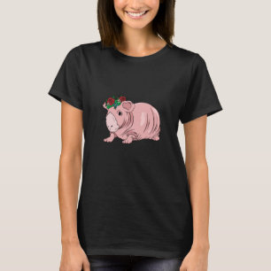 Skinny Pig with Flowers Guinea Pig gift T-Shirt
