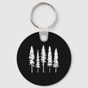 Skinny Pine Tree Natures Hiking Forest Adventure D Keychain