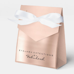 Skinny Pink Metallic Name Branding Beauty Salon Favor Box