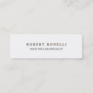 Skinny Professional Unique Clean Legible Mini Business Card