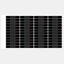 Skinny rectangle iron-on black labels