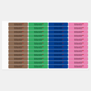 Skinny rectangle iron-on different colors labels