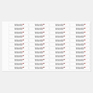 Skinny rectangle iron-on white labels