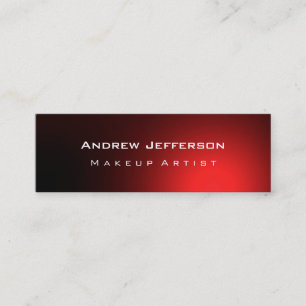 Skinny Red Background Makeup Artist Business Card