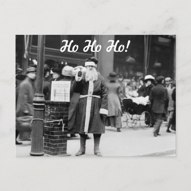 Skinny Santa, early 1900s Holiday Postcard (Front)