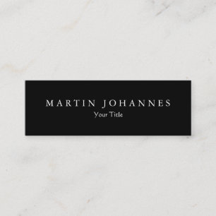 Skinny slim black white professional business card