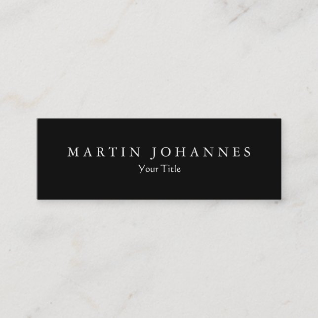 Skinny slim black white professional business card (Front)