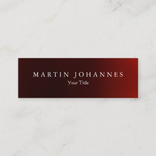 Skinny slim dark red professional business card