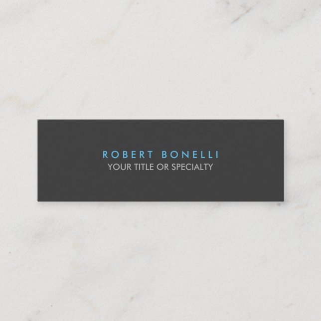 Skinny Slim Grey Blue Trend Standard Business Card (Front)