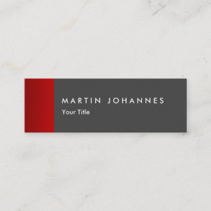 Skinny slim grey red professional business card