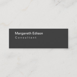 Skinny Slim Professional Plain Grey Business Card