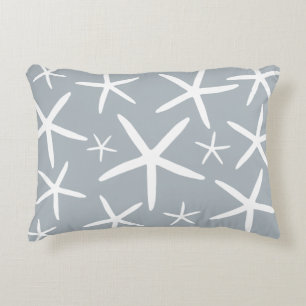 Skinny Starfish   Silver Grey Decorative Pillow