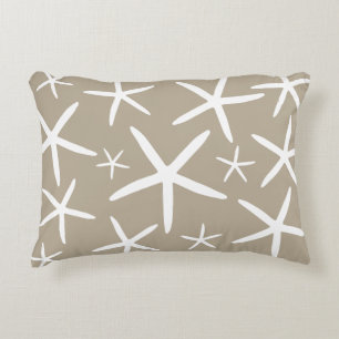 Skinny Starfish Tan Sand Decorative Pillow