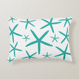 Skinny Starfish   Teal Decorative Pillow