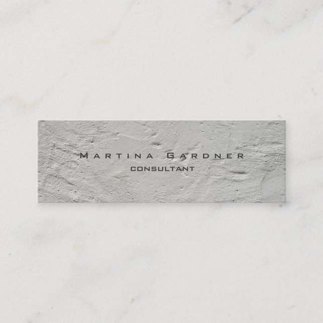 Skinny Unique Modern Grey Wall Minimalist Plain Mini Business Card (Front)