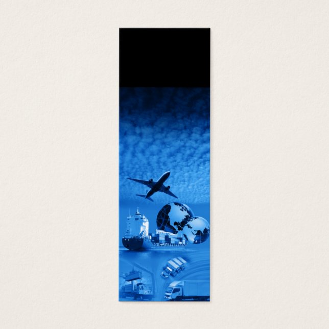 Skinny Vertical Freight Logistics Template Blue (Front)