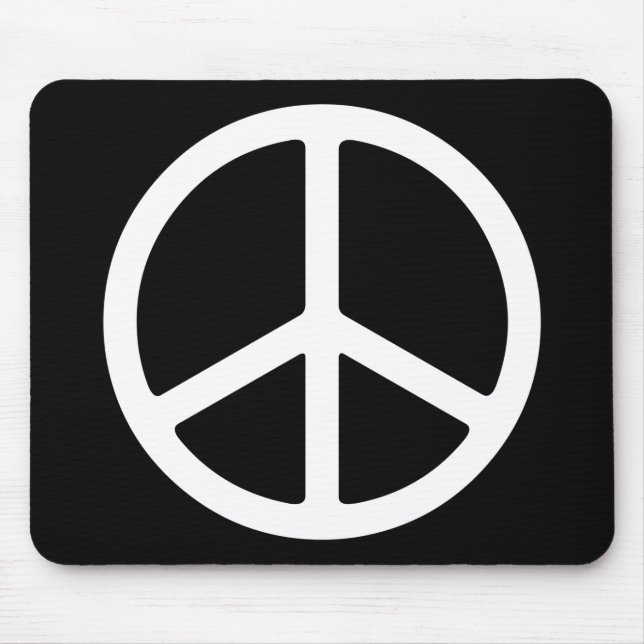 Skinny White Peace Symbol Mouse Pad (Front)