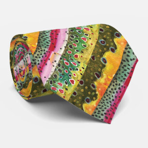 Skins of 3 Trout Brook Rainbow Brown Neck Tie